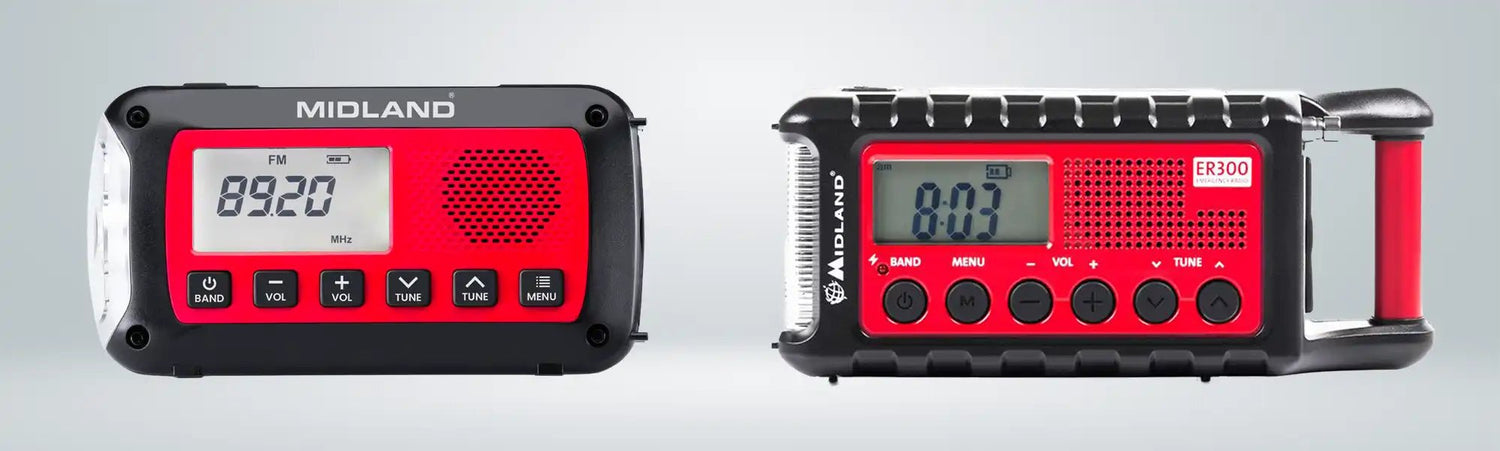 Wat is het verschil tussen de Midland ER300 en de ER100 Noodradio's? - Goedvoorbereid.nl