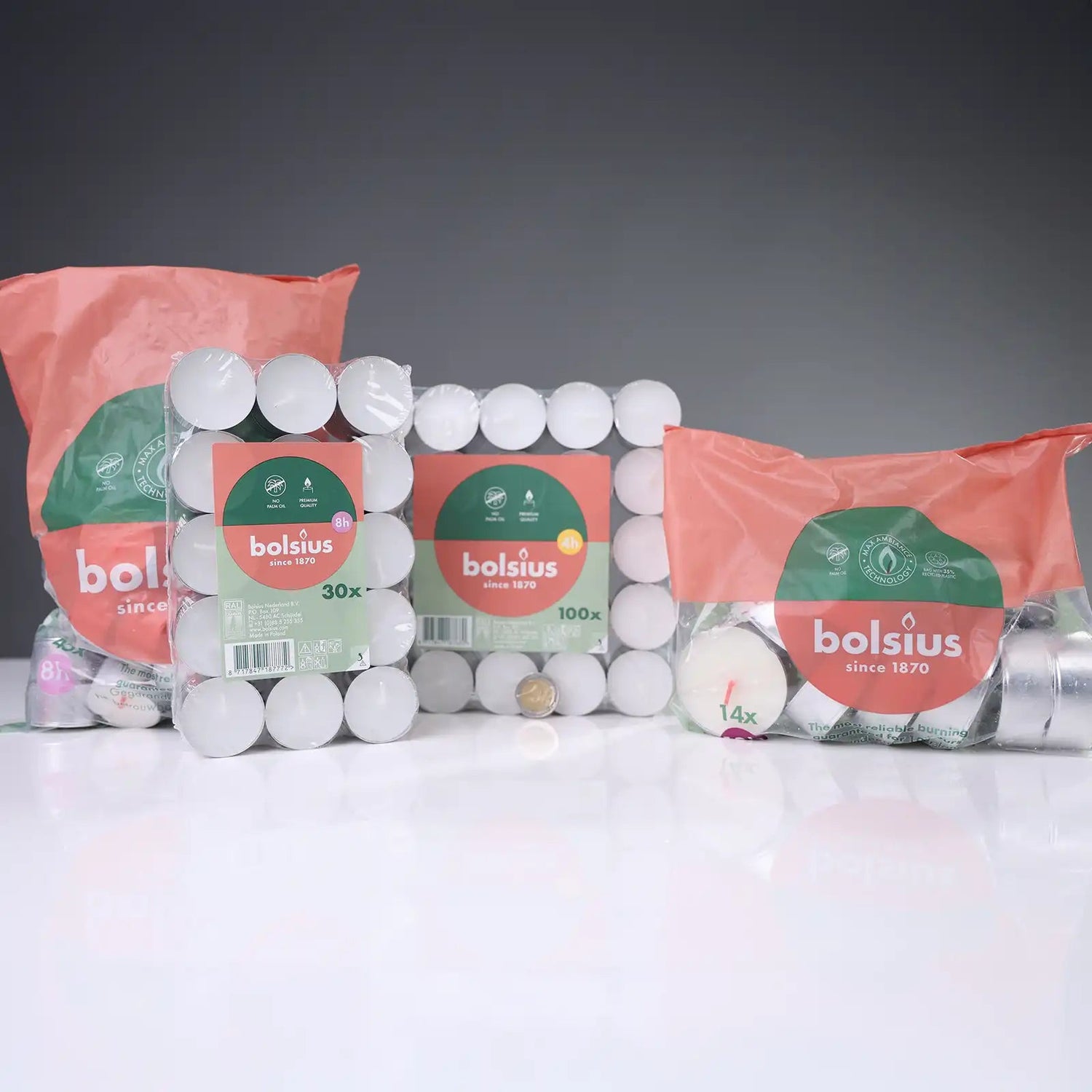 Bolsius Maxi - waxinelichtjes 10 - uur zak 14 stuks - Goedvoorbereid.nl