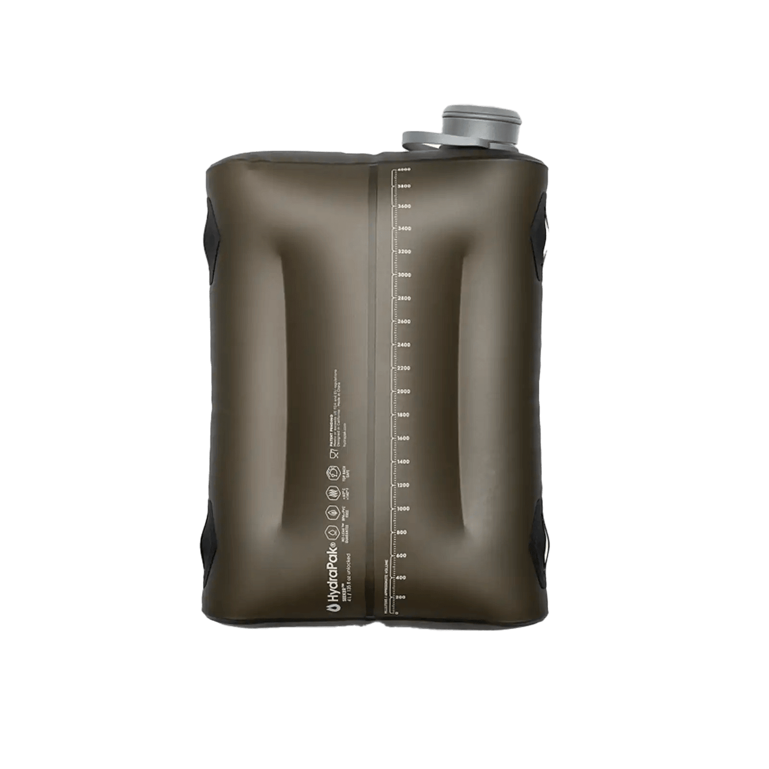 HydraPak Seeker 4L opvouwbaar waterreservoir - Mammoth Grey - Goedvoorbereid.nl