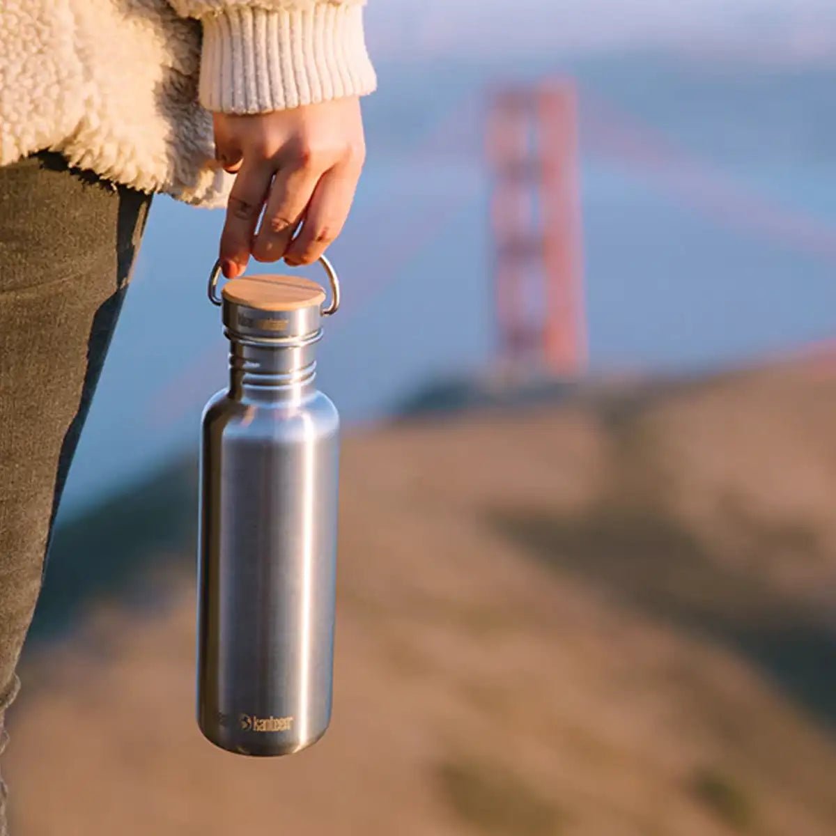 Klean Kanteen Drinkfles Reflect met bamboedop 800ml - Goedvoorbereid.nl