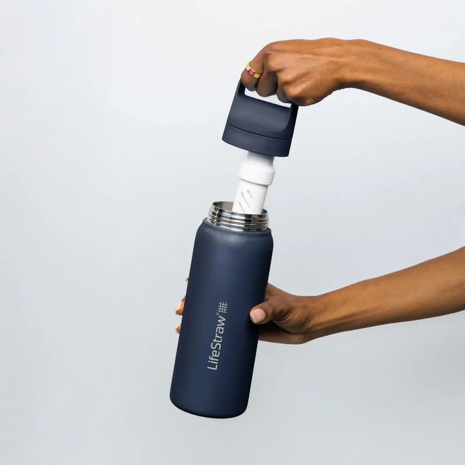 LifeStraw Go 2.0 Water Filter Fles 1L Zwart RVS - Goedvoorbereid.nl