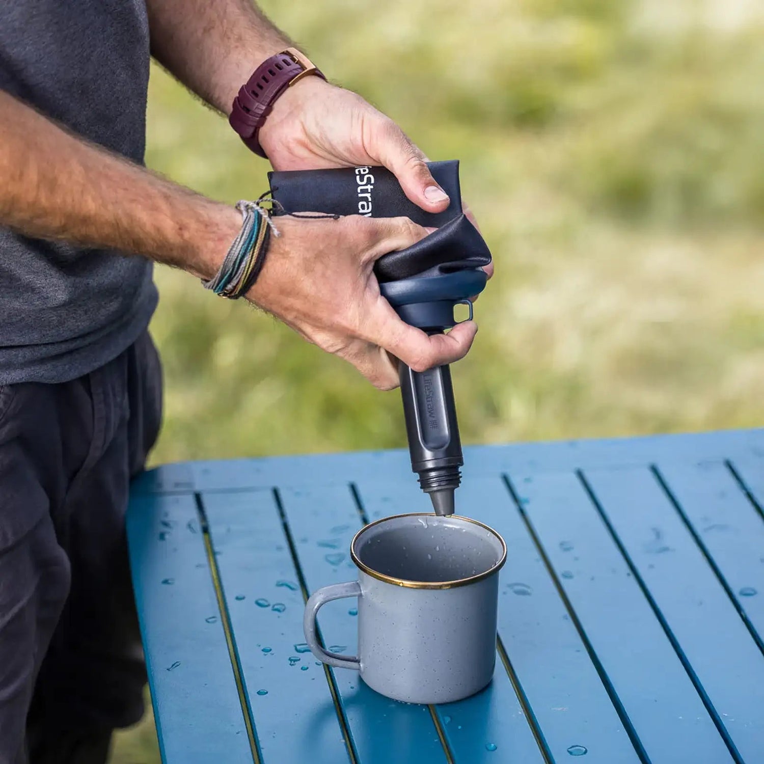 LifeStraw Peak Series Collapsible Squeeze 1L opvouwbare fles - Goedvoorbereid.nl