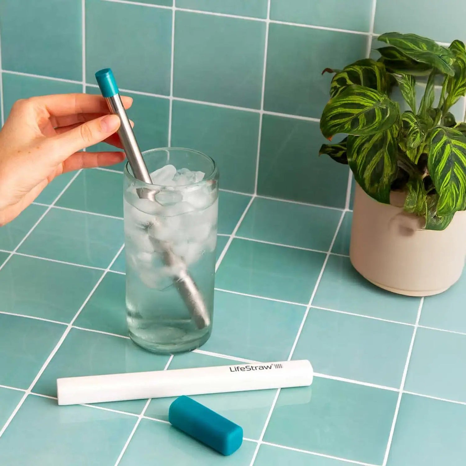 LifeStraw Sip waterfilter rietje stormy blue incl. opberghoesje - Goedvoorbereid.nl