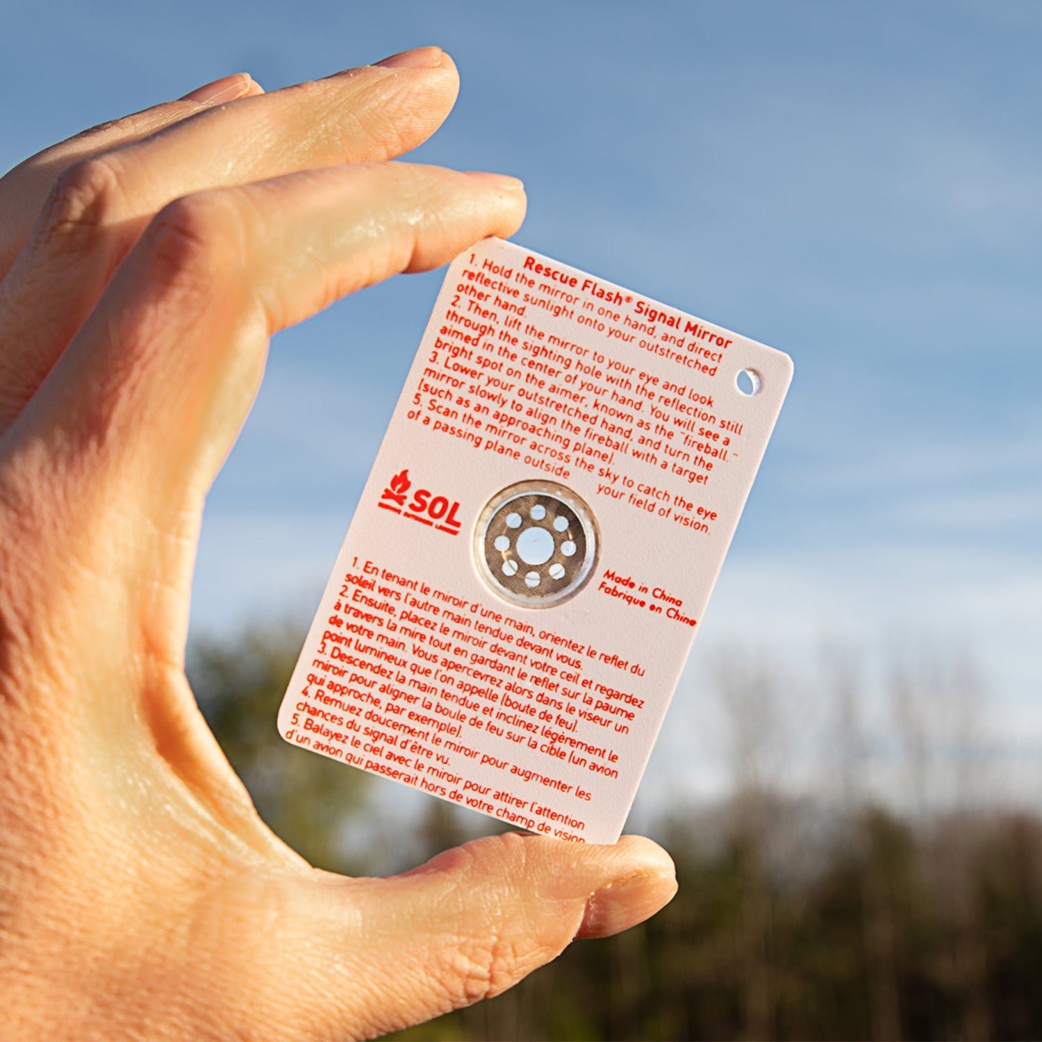 S.O.L. Rescue Flash Drijvende Signaal Spiegel - Goedvoorbereid.nl
