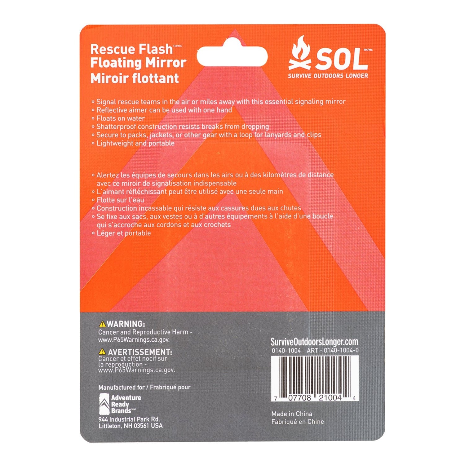 S.O.L. Rescue Flash Drijvende Signaal Spiegel - Goedvoorbereid.nl