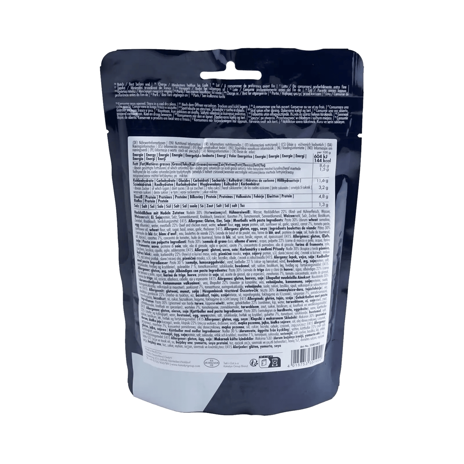 Trek 'n Eat RTE Series - Gehaktballen met pasta 350g - Goedvoorbereid.nl