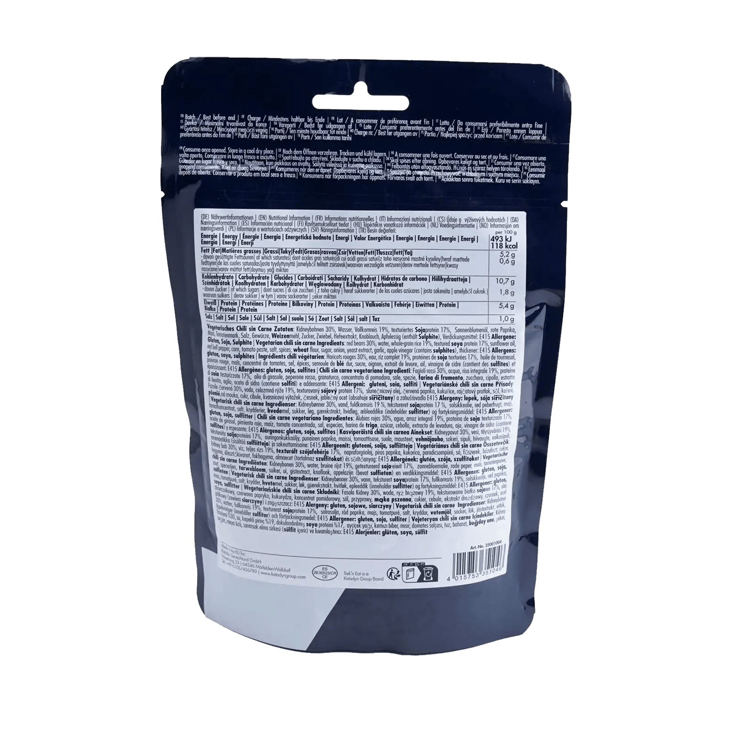 Trek 'n Eat RTE Series - Vegetarische Chili Sin Carne 350g - Goedvoorbereid.nl