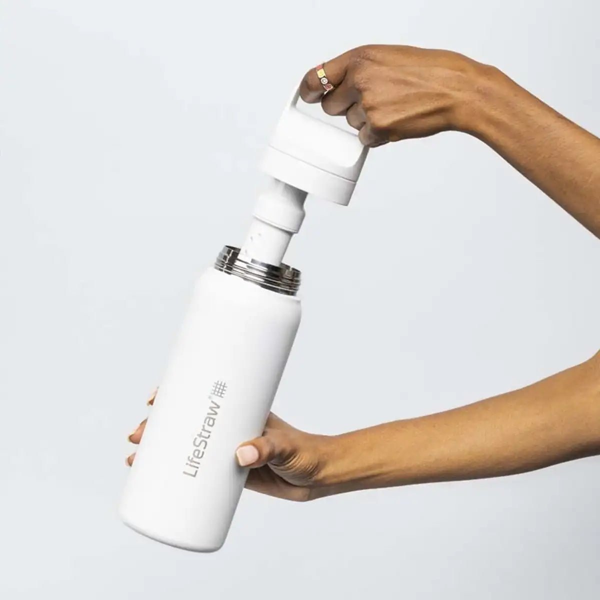 LifeStraw Go 2.0 Water Filter Fles 1L Wit RVS - Goedvoorbereid.nl