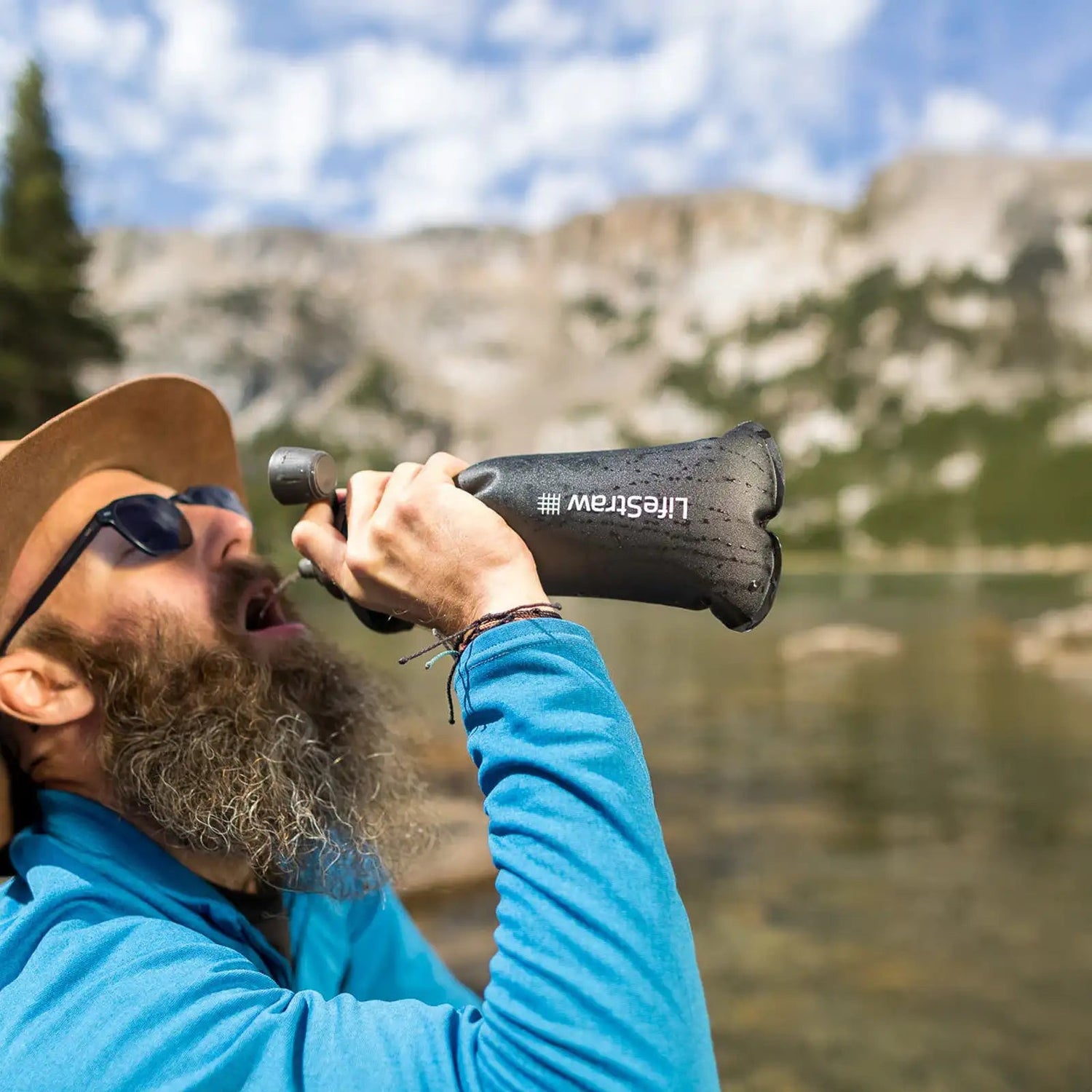 LifeStraw Peak Series Collapsible Squeeze 1L opvouwbare fles - Goedvoorbereid.nl