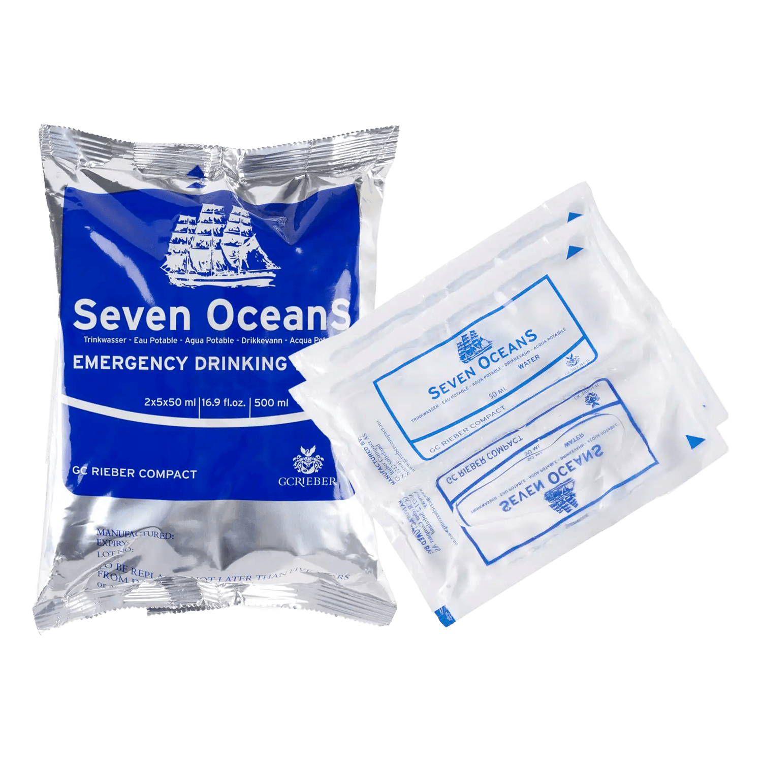Seven Oceans lang houdbaar drinkwater rantsoen doos 30x500ml (15L) - Goedvoorbereid.nl